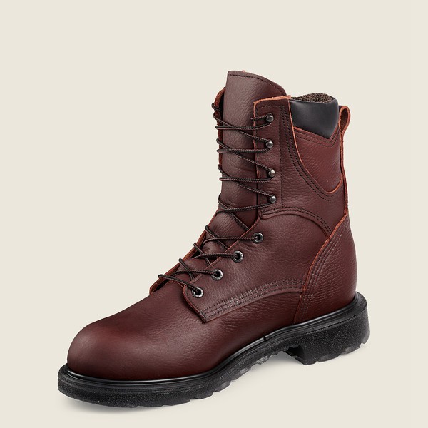 Red Wing Work Boots Burgundy - Mens Supersole® 2.0 - 8-inch Waterproof Soft Toe - 7964-BHFQS